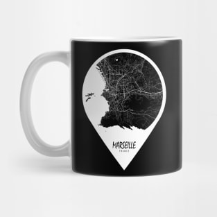 Marseille, France City Map - Travel Pin Mug